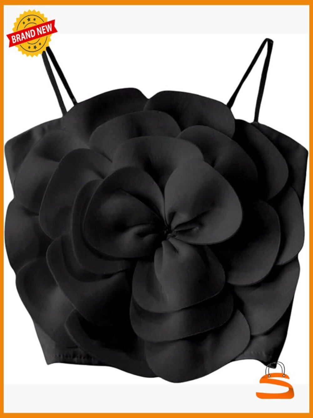 Backless Sleeveless Crop Top with Flower Applique Y2K Boho Summer Tube Top